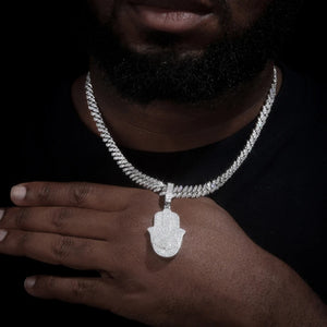 S925 Moissanite Hamsa Hand Pendant - Different Drips