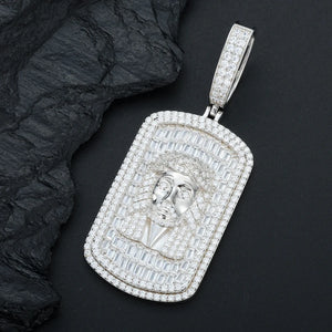 S925 Moissanite Rectangular Jesus Pendant - Different Drips