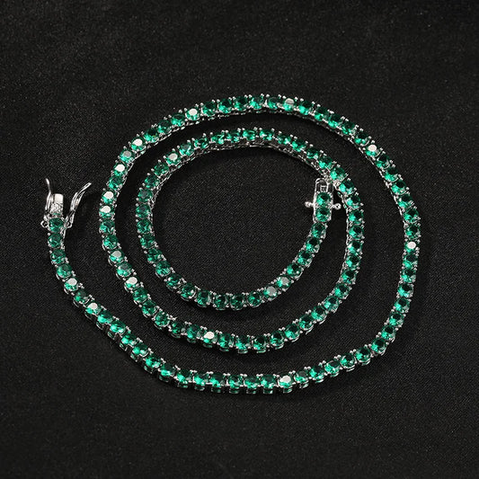 Iced Out Emerald Green Tennis Chain - Different Drips