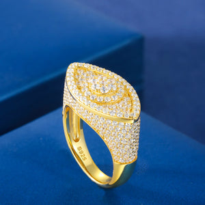 S925 Moissanite Evil Eye Ring - Different Drips