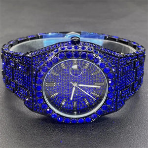 Bust Down Royal Blue Iced Out Watch - Different Drips