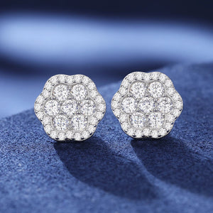 S925 Moissanite Diamond Flower Cluster Earrings - Different Drips