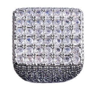 Iced Out Square Signet Ring - Different Drips