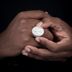 S925 Baguette Moissanite Diamond Cross Signet Ring - Different Drips