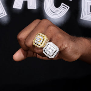 S925 Moissanite Diamond Signet Ring - Different Drips