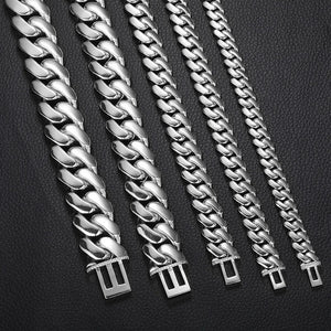 8-22mm Solid 18k Miami Cuban Link Chain w/Iced Clasp - Different Drips