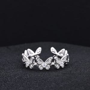 S925 Moissanite Butterfly Link Ring - Different Drips