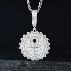 S925 Moissanite Ankh Medallion Pendant - Different Drips