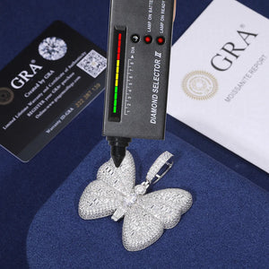 S925 Moissanite Baguette Diamond Butterfly Pendant - Different Drips