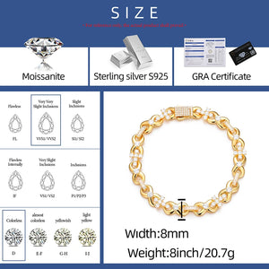 S925 Moissanite Infinity Cross Link Bracelet - Different Drips