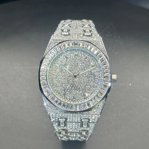 Bust Down Green Emerald Baguette Watch - Different Drips