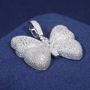 S925 Moissanite Baguette Diamond Butterfly Pendant - Different Drips