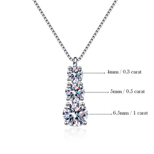 Women's S925 Layered Round Cut Moissanite Diamond Pendant - Different Drips