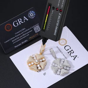 S925 Moissanite Flower Cross Pendant - Different Drips