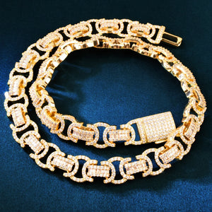 13mm Baguette Byzantine Chain - Different Drips