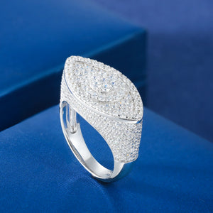 S925 Moissanite Evil Eye Ring - Different Drips