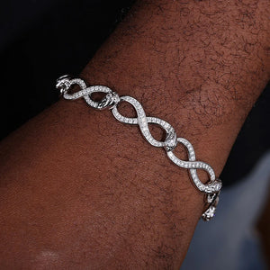 S925 Moissanite Diamond Slim Infinity Link Bracelet - Different Drips