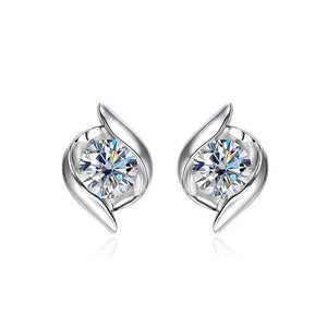 Women's S925 Moissanite Diamond Swirl Earrings - Different Drips
