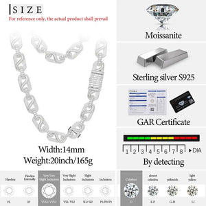 14mm S925 Moissanite Infinity Mariner Link Chain - Different Drips