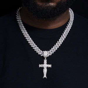 S925 Moissanite Blooming Rose Pendant - Different Drips