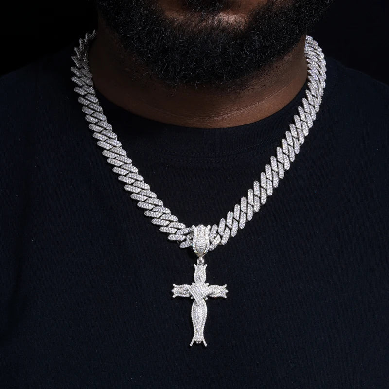 S925 Moissanite Blooming Rose Pendant - Different Drips