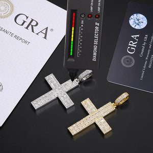 S925 Moissanite Vertical Cross Pendant - Different Drips