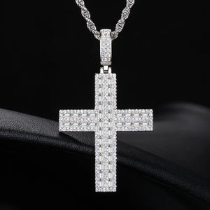 S925 Moissanite Vertical Cross Pendant - Different Drips