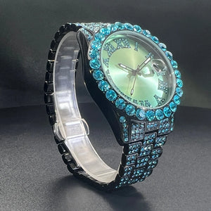 Bust Down Aqua Roman Watch - Different Drips