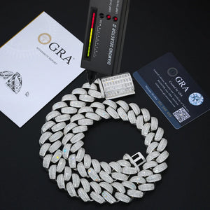 25mm S925 Moissanite Baguette Cuban Link Chain - Different Drips