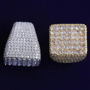 Iced Out Square Signet Ring - Different Drips