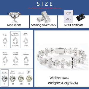 Moissanite Budded Cross Link Tennis Bracelet - Different Drips