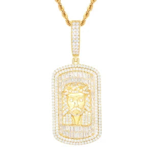 S925 Moissanite Rectangular Jesus Pendant - Different Drips