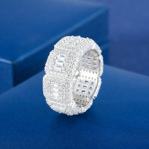 S925 Moissanite Baguette Eternity Band Ring - Different Drips