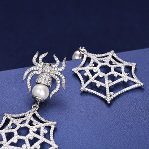 S925 Moissanite Diamond Spider Web Earrings - Different Drips