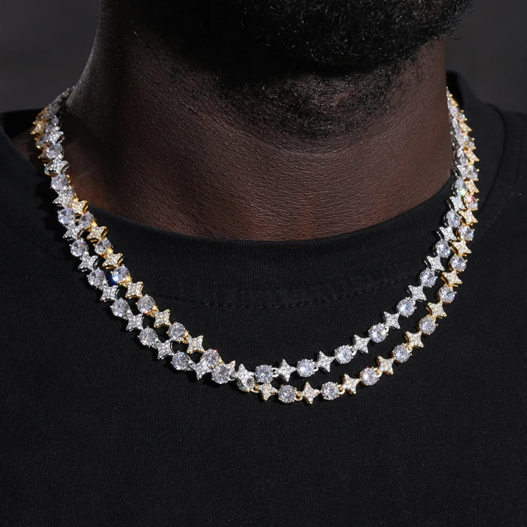 8mm S925 Moissanite Star Link Tennis Chain - Different Drips