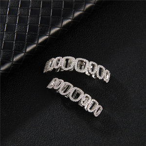 Iced Hollow Rounded Open Face Grillz - Different Drips