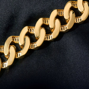 19mm Baguette Cuban Link chain - Different Drips