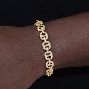 S925 Moissanite Iced Mariner-Link Bracelet - Different Drips