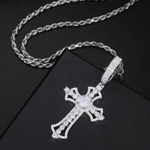 S925 Moissanite Celestial Cruciform Cross Pendant - Different Drips