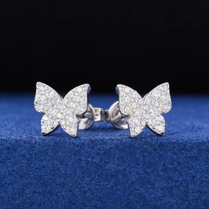 S925 Moissanite Butterfly Stud Earrings - Different Drips