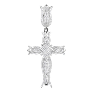 S925 Moissanite Blooming Rose Pendant - Different Drips