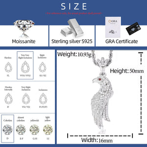 Iced Moissanite Eagle Pendant - Different Drips