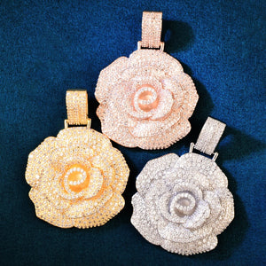 Iced Out Rose Pendant - Different Drips