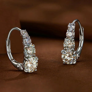 Women's S925 Moissanite 4-Diamond Hoop Earrings - Different Drips