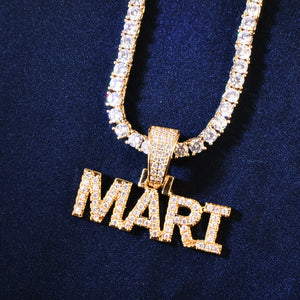 Small Bold Font Custom Letter Pendant - Different Drips