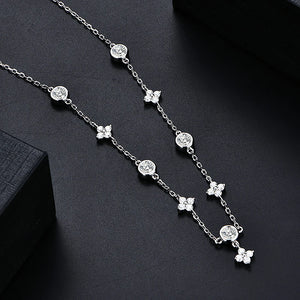 3.5mm Women's S925 Moissanite Diamond Stationed Necklace - Different Drips