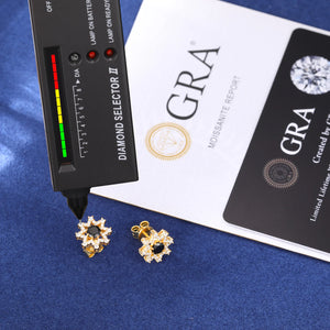 S925 Black Moissanite Eight-pointed Star Stud Earrings - Different Drips