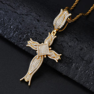 S925 Moissanite Blooming Rose Pendant - Different Drips