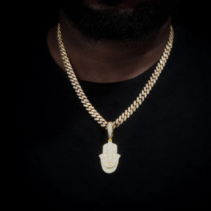 S925 Moissanite Hamsa Hand Pendant - Different Drips