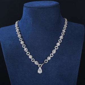 S925 Moissanite Diamond Double-Circle Link Necklace - Different Drips